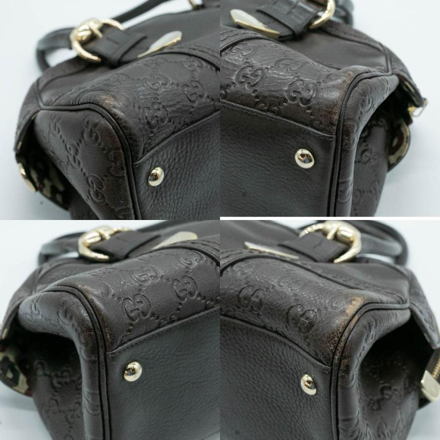 GUCCI（グッチ） ボストンバッグ グッチシマ ミニ レザー ブラウン
