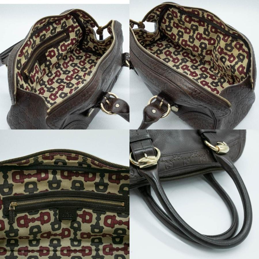 GUCCI（グッチ） ボストンバッグ グッチシマ ミニ レザー ブラウン