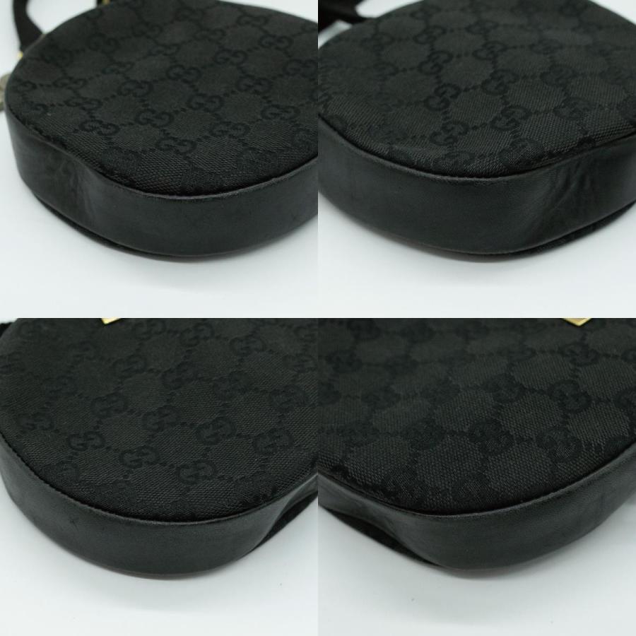 GUCCI（グッチ） ポーチ ショルダー GG ラウンド レザー ブラック