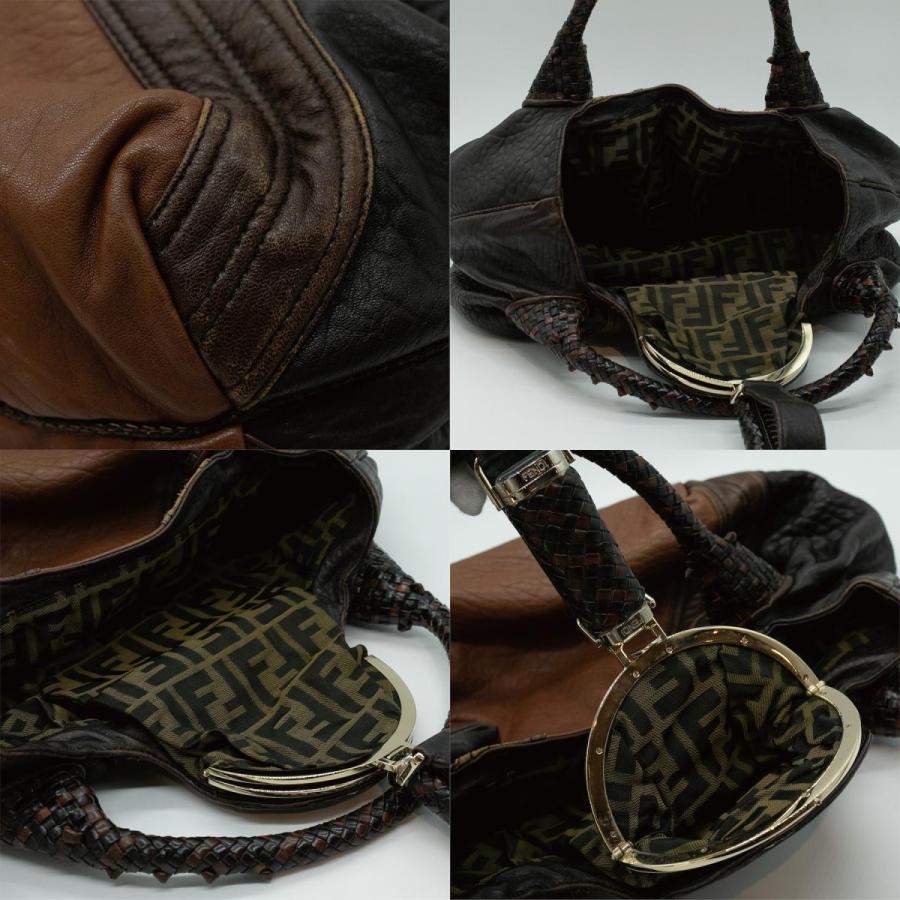 FENDI（フェンディ） トートバッグ スパイバッグ レザー ブラウン 