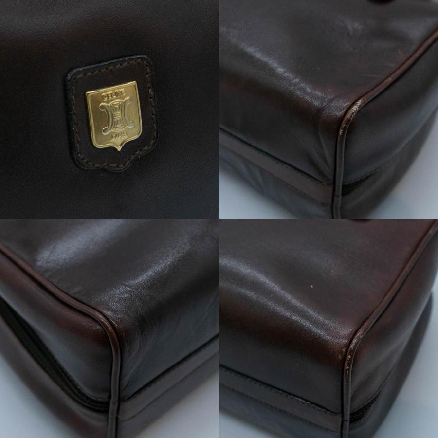 CELINE セリーヌ　ミニボストン　バッグ　ハンドバッグ　レザー　ブラウン CELINE（セリーヌ） ボストンバッグ ハンドバッグ スクエア ミニ