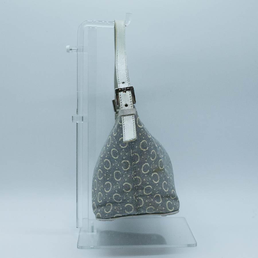 セリーヌ CELINE リリーCマカダム　ブルー　キャンバス レザーハンドバッグ CELINE（セリーヌ） ハンドバッグ Cマカダム キャンバス ライトブルー