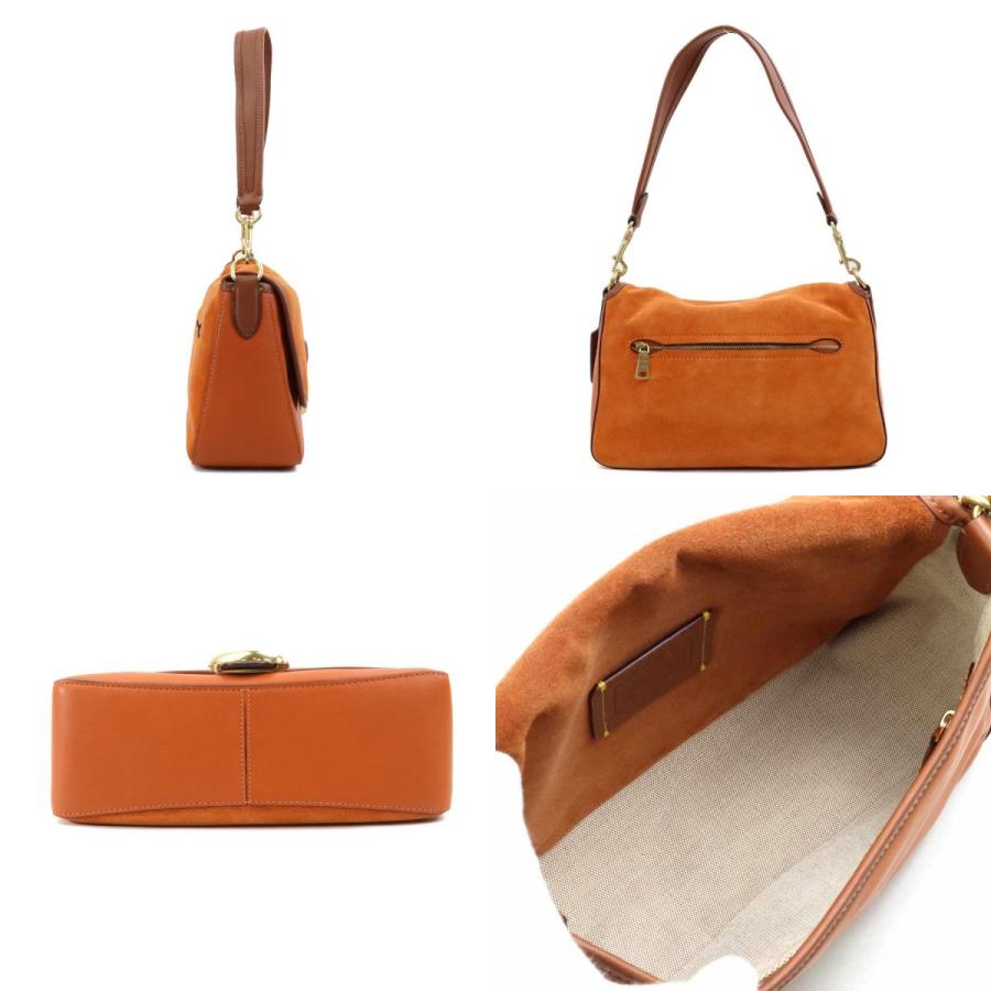 COACH オレンジスエードハンドバッグ