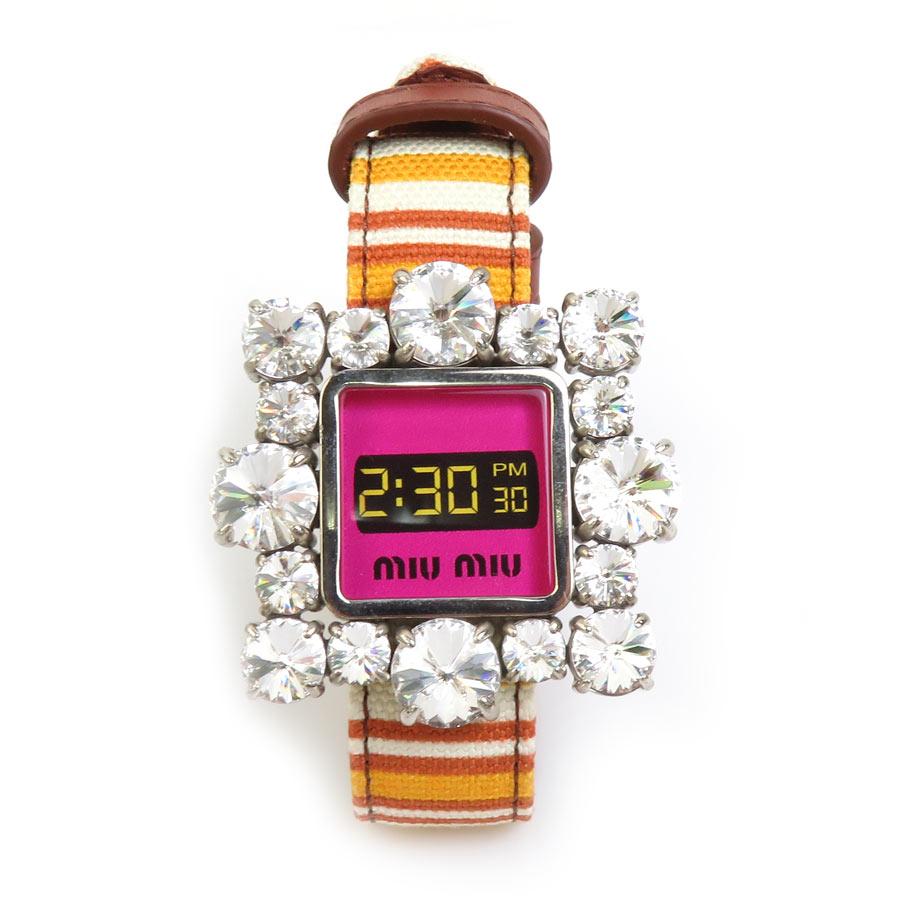 miu miu（ミュウミュウ） ブレスレット キャンバス/メタル/ビジュー