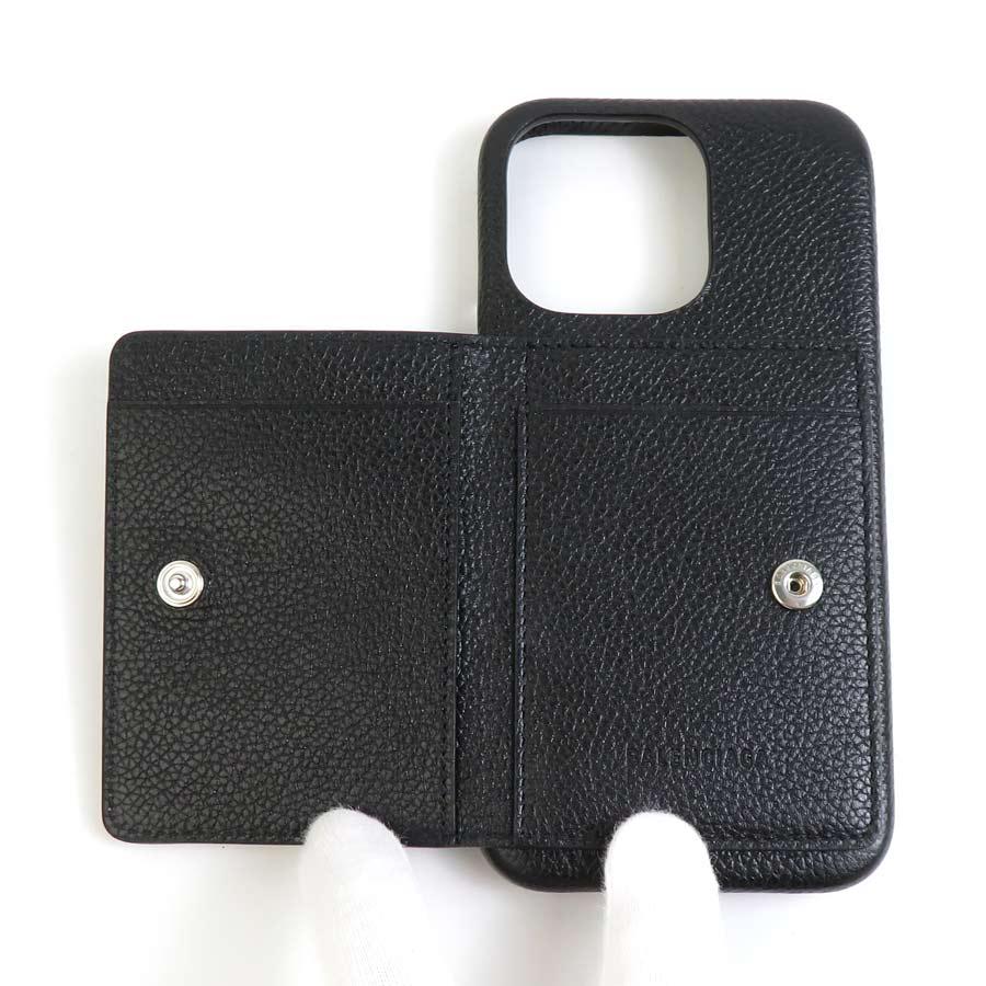 BALENCIAGA ケース 黒 レザー BALENCIAGA◇コインケース/レザー/BLK/メンズ/492464・1000