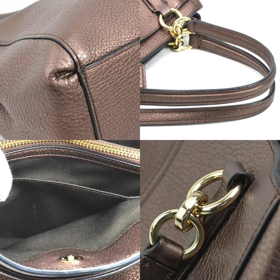 COACH コーチ ハンドバッグ ショルダーバッグ レザー メタリック