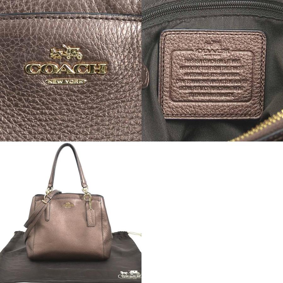 COACH コーチ ハンドバッグ ショルダーバッグ レザー メタリック