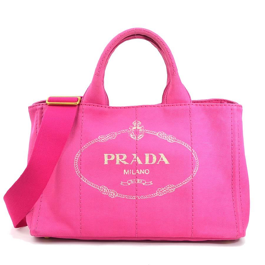 PRADA（プラダ） ハンドバッグ トートバッグ カナパ キャンバス ピンク
