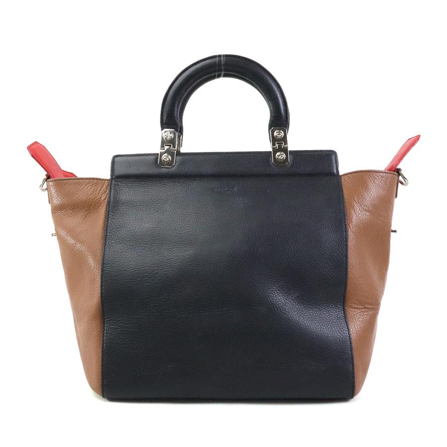 GIVENCHYレザーハンドバッグ(ダークブラウン) ジバンシィ GIVENCHY ハンドバッグ ショルダーバッグ レザー ブラック