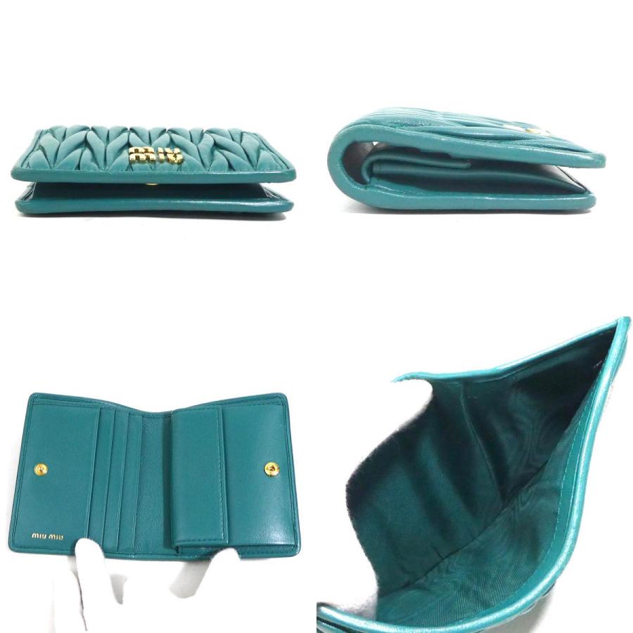 miu ミュウミュウ MIUMIU 二つ折り財布 マテラッセ レザー miu ミュウミュウ MIUMIU 二つ折り財布 マテラッセ レザー