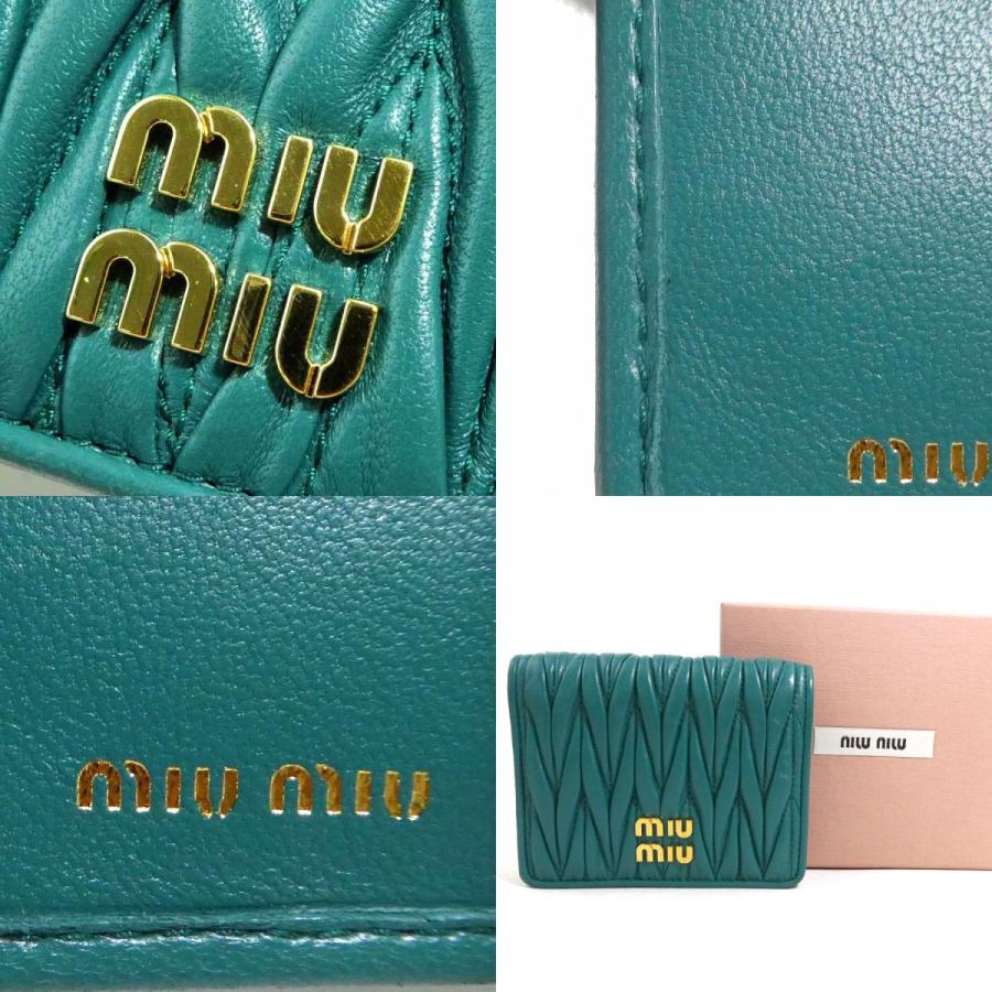 miu ミュウミュウ MIUMIU 二つ折り財布 マテラッセ レザー miu ミュウミュウ MIUMIU 二つ折り財布 マテラッセ レザー