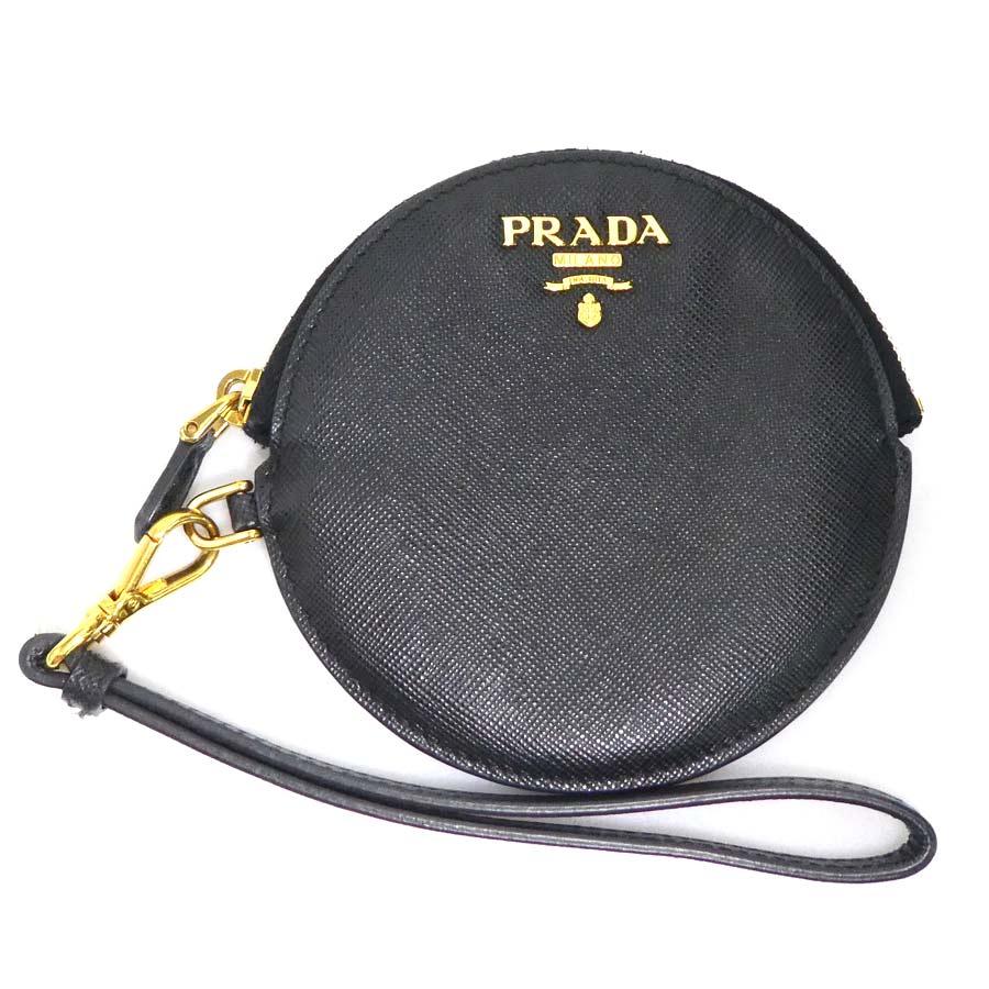 PRADA（プラダ） コインケース ポーチ レザー ブラック : ブランド