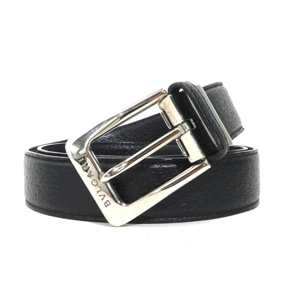 BVLGARI ブラック レザーベルト BVLGARI ブラックレザーベルト BVLGARI ブルガリブラックレザー