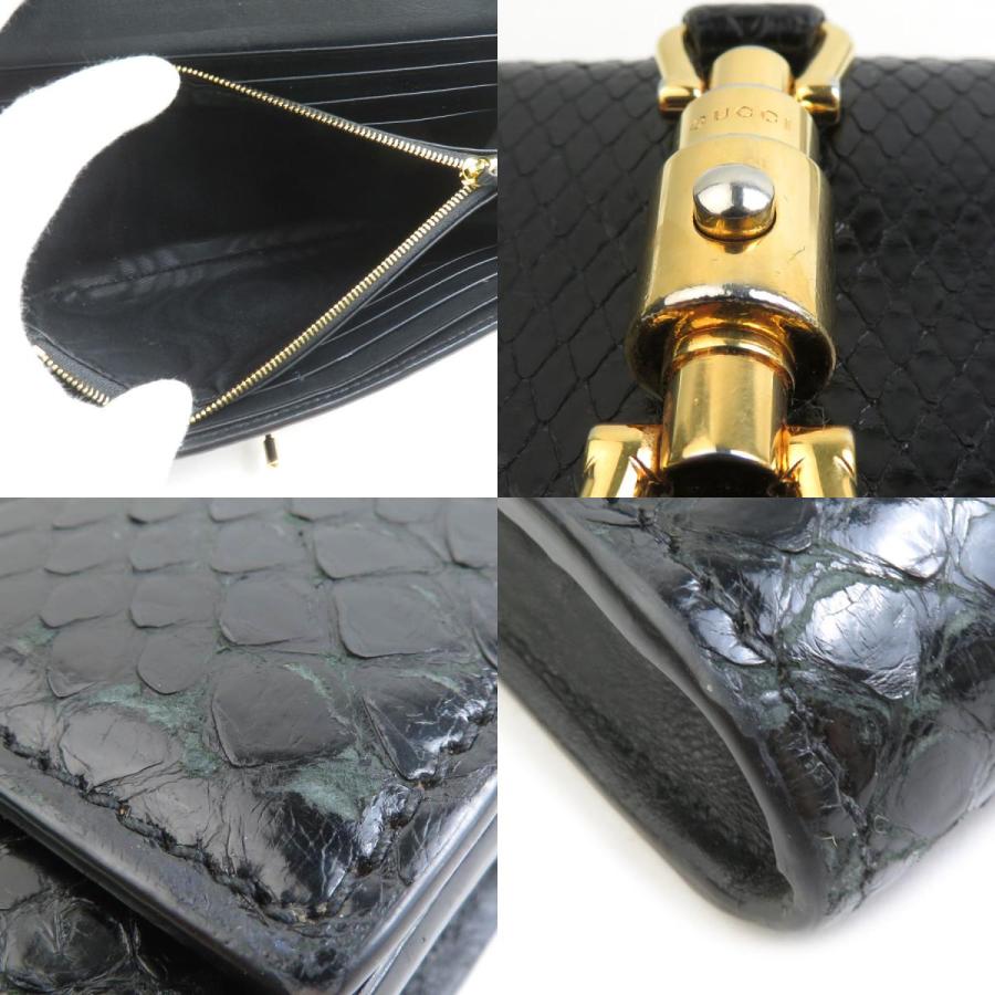 GUCCI（グッチ） 長財布 チェーンウォレット パイソン ブラック