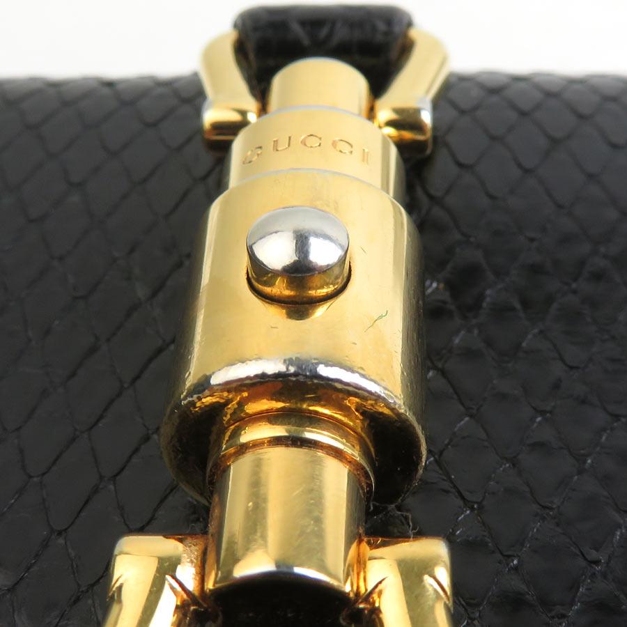 GUCCI（グッチ） 長財布 チェーンウォレット パイソン ブラック