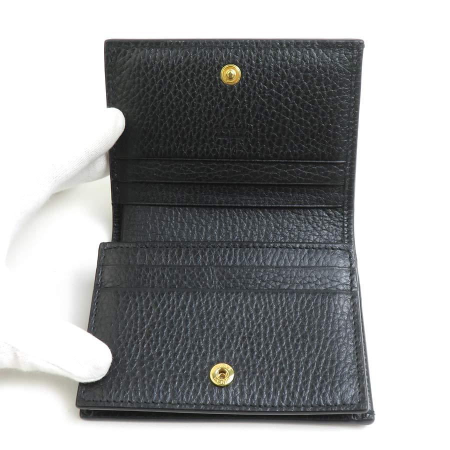 正規品　美品　グッチ財布　グッチ折り財布　グッチGGスプリーム グッチレザー GUCCI（グッチ） 二つ折り財布 GGスプリームキャンバス/レザー