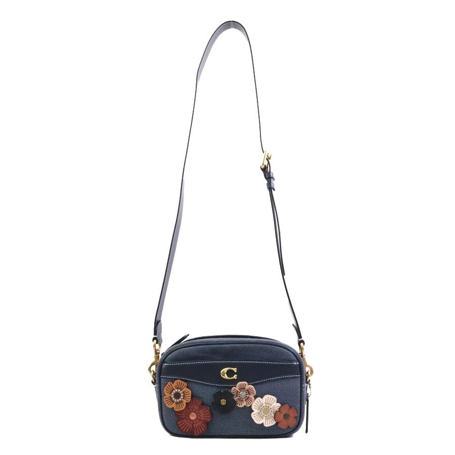 COACH コーチ ショルダーバッグ キャンバス レザー シグネチャー ネイビー COACH（コーチ） ショルダーバッグ キャンバス/レザー ネイビー