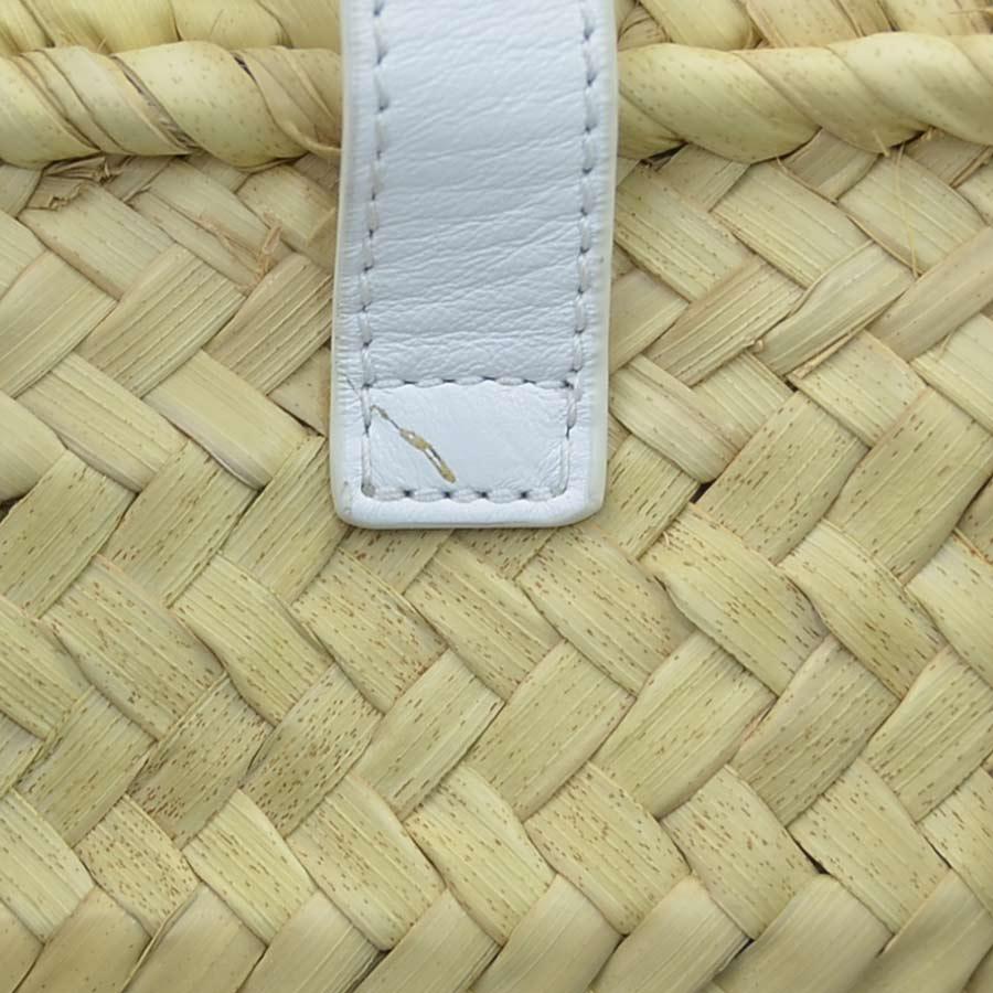 Chloe（クロエ） ハンドバッグ カゴバッグ ストロー/レザー ホワイト