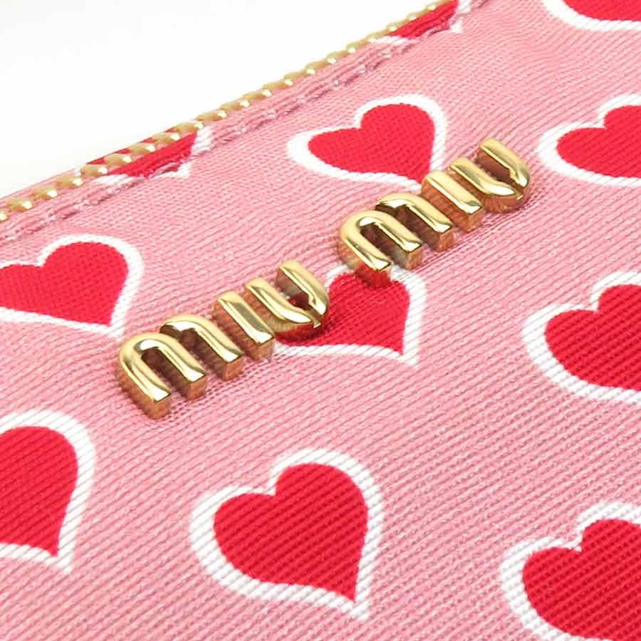 miu miu（ミュウミュウ） ポーチ ナイロンキャンバス ピンク