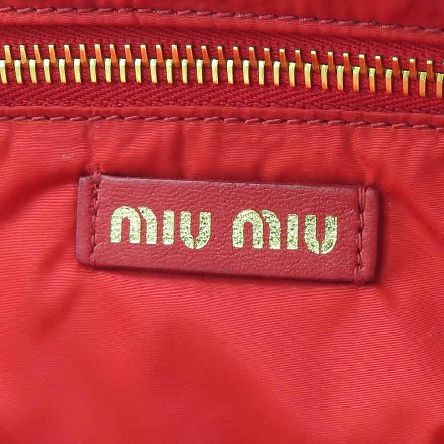 miu miu（ミュウミュウ） ポーチ ナイロンキャンバス ピンク