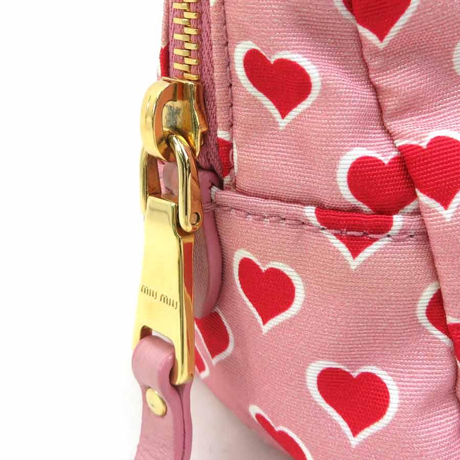 miu miu（ミュウミュウ） ポーチ ナイロンキャンバス ピンク