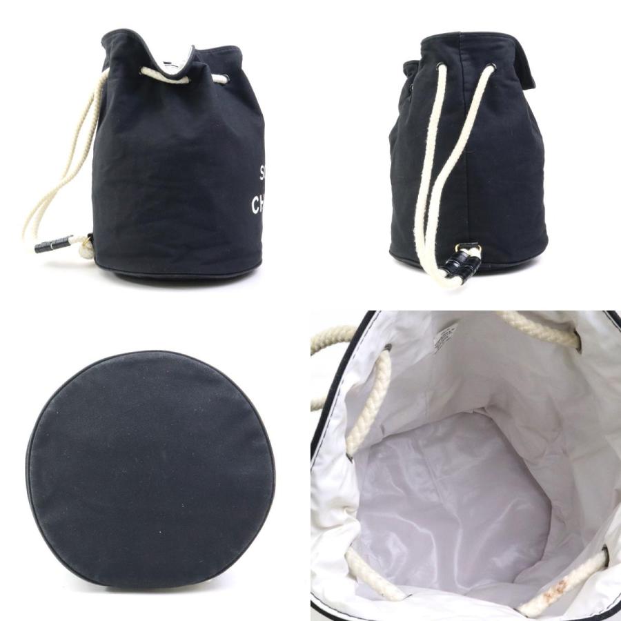 CHANEL シャネル　ショルダーバッグ 巾着バッグ キャンバス ブラック CHANEL シャネル ショルダーバッグ 巾着バッグ キャンバス