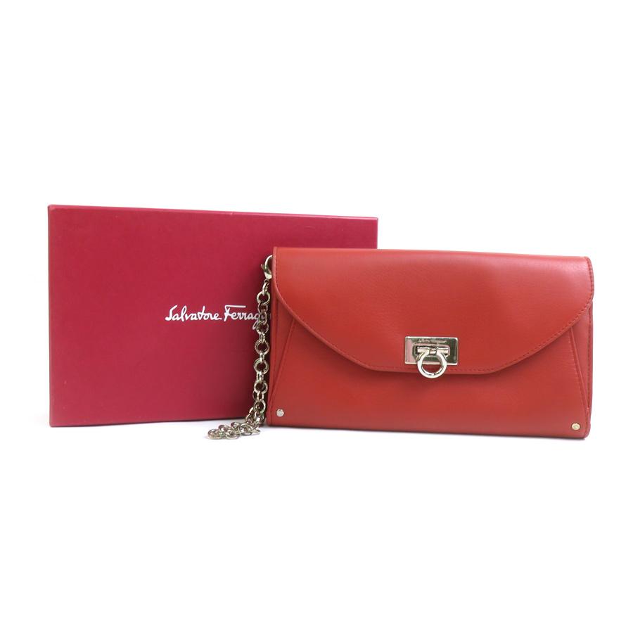 未使用級　Salvatore Ferragamo 長財布　ガンチーニ　ブラウン サルヴァトーレフェラガモ Salvatore Ferragamo 長財布 ガンチーニ