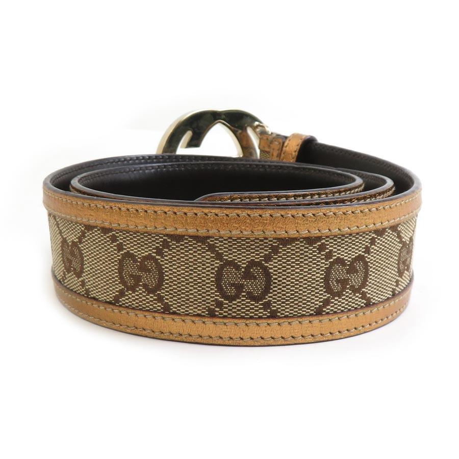 美品✨　グッチ ベルト インターロッキング　GG ロゴ　ゴールド フリーサイズ GUCCI グッチ ベルト インターロッキングG GGキャンバス/レザー