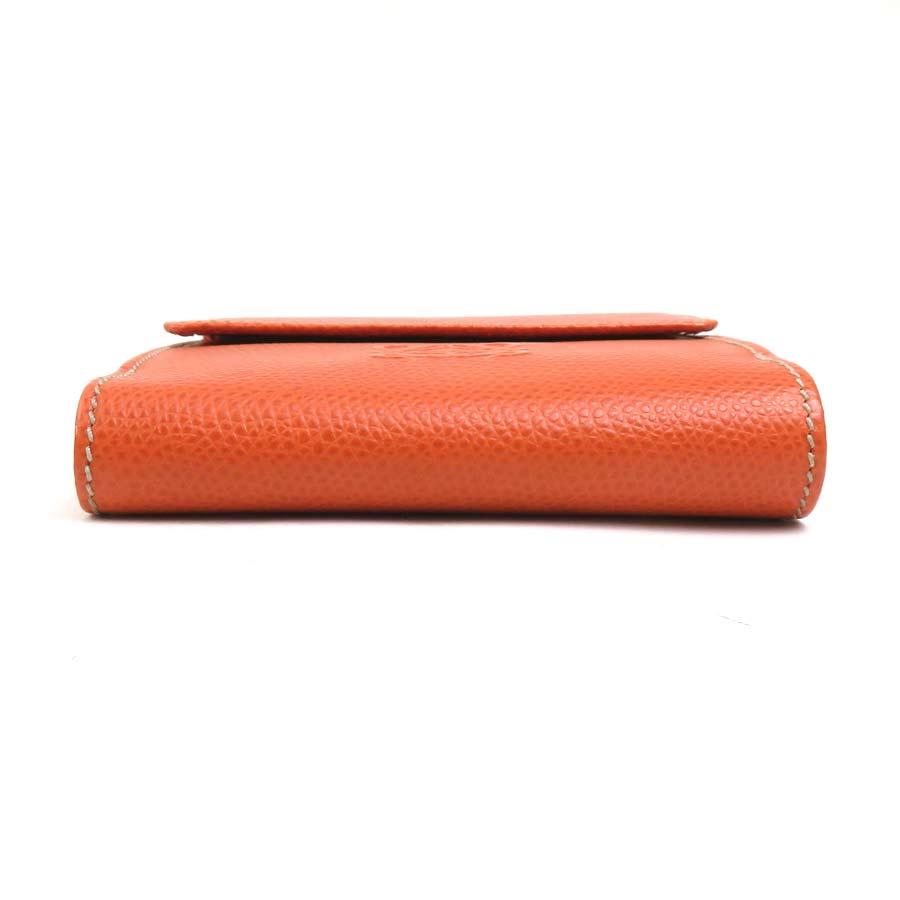 LOEWEレザー二つ折り財布使用感あり LOEWE（ロエベ） 二つ折り財布 レザー オレンジ : ブランドバリュー