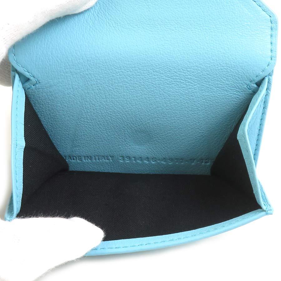 BALENCIAGA（バレンシアガ） 三つ折り財布 レザー ライトブルー