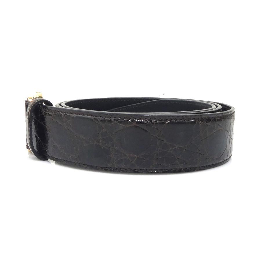 GUCCI（グッチ） ベルト 型押しレザー ダークブラウン : ブランド