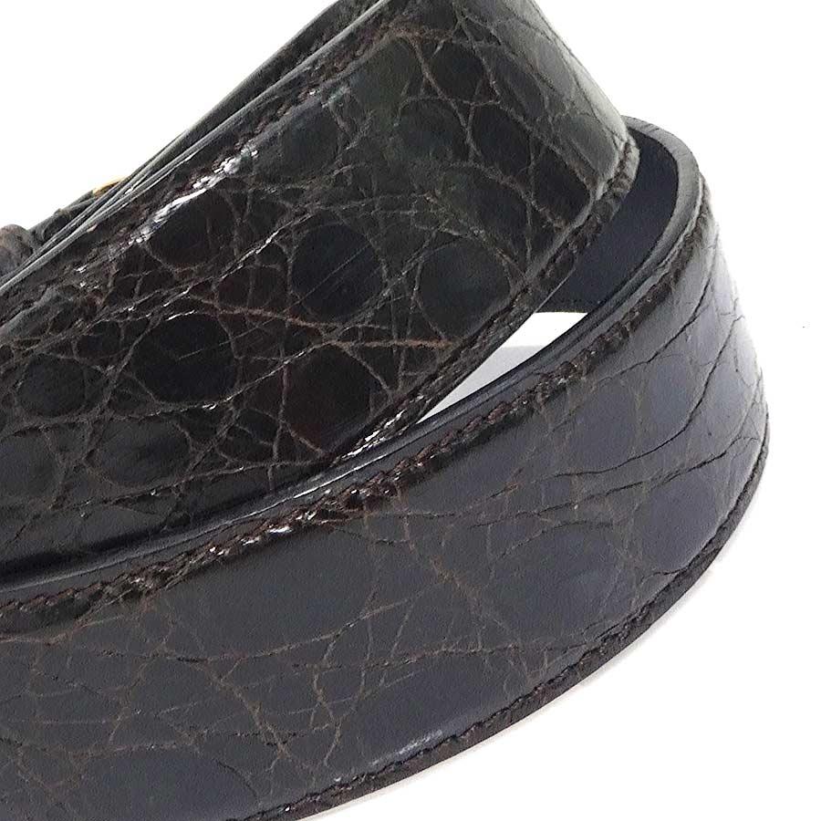 GUCCI（グッチ） ベルト 型押しレザー ダークブラウン : ブランド