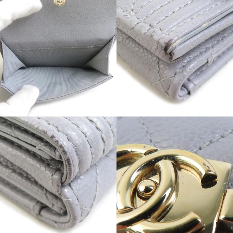 美品　CHANEL ボーイシャネル 三つ折り財布 キャビアスキン CHANEL（シャネル） 三つ折り財布 ボーイシャネル キャビアスキン