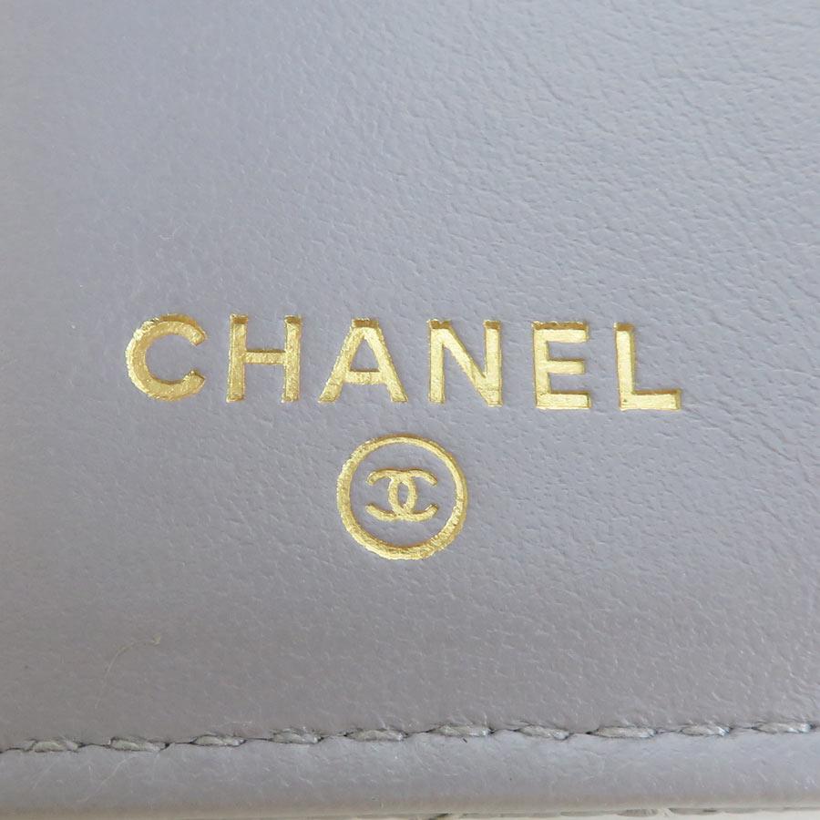 シャネル CHANEL 三つ折り財布 ボーイシャネル キャビアスキンレザー ライトグレー レディース 送料無料【中古】 r10967a CHANEL（シャネル） 三つ折り財布 ボーイシャネル キャビアスキン