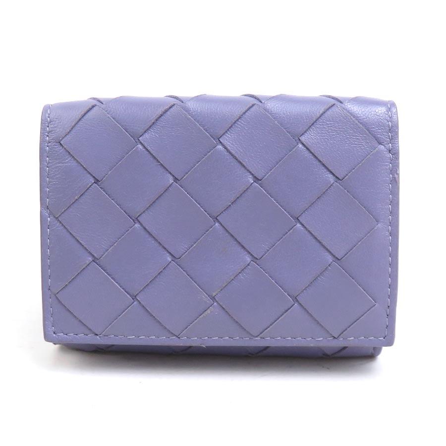 ［極美品］BOTTEGA VENETA イントレチャート 三つ折り財布 パープル BOTTEGA VENETA - ［極美品］BOTTEGA VENETA イントレチャート 三