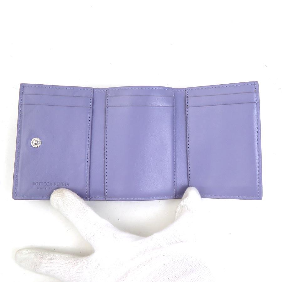 ［極美品］BOTTEGA VENETA イントレチャート 三つ折り財布 パープル BOTTEGA VENETA - ［極美品］BOTTEGA VENETA イントレチャート 三
