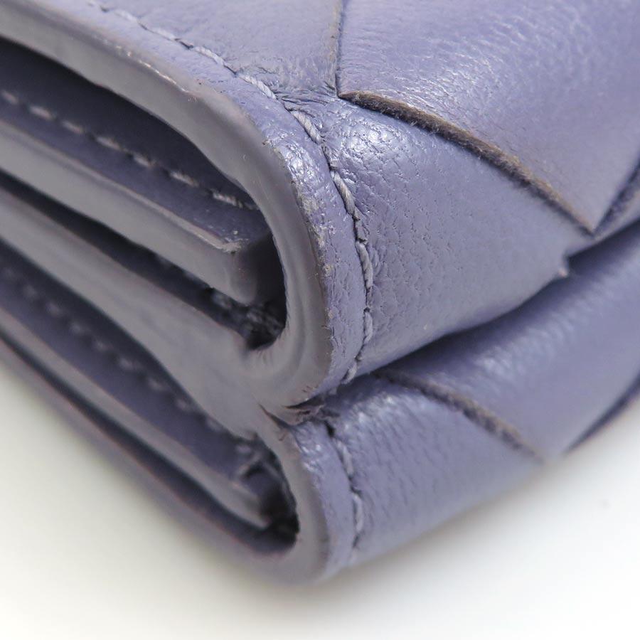ボッテガヴェネタ BOTTEGAVENETA 三つ折り財布 イントレチャート レザー パープル ユニセックス 送料無料【中古】 r10977g ボッテガヴェネタ BOTTEGAVENETA 三つ折り財布 イントレチャート