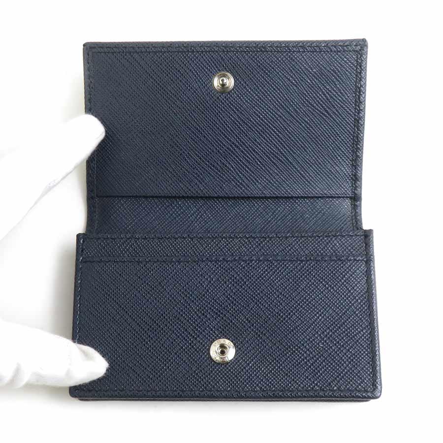 PRADA（プラダ） カードケース 名刺入れ レザー ネイビー : ブランド
