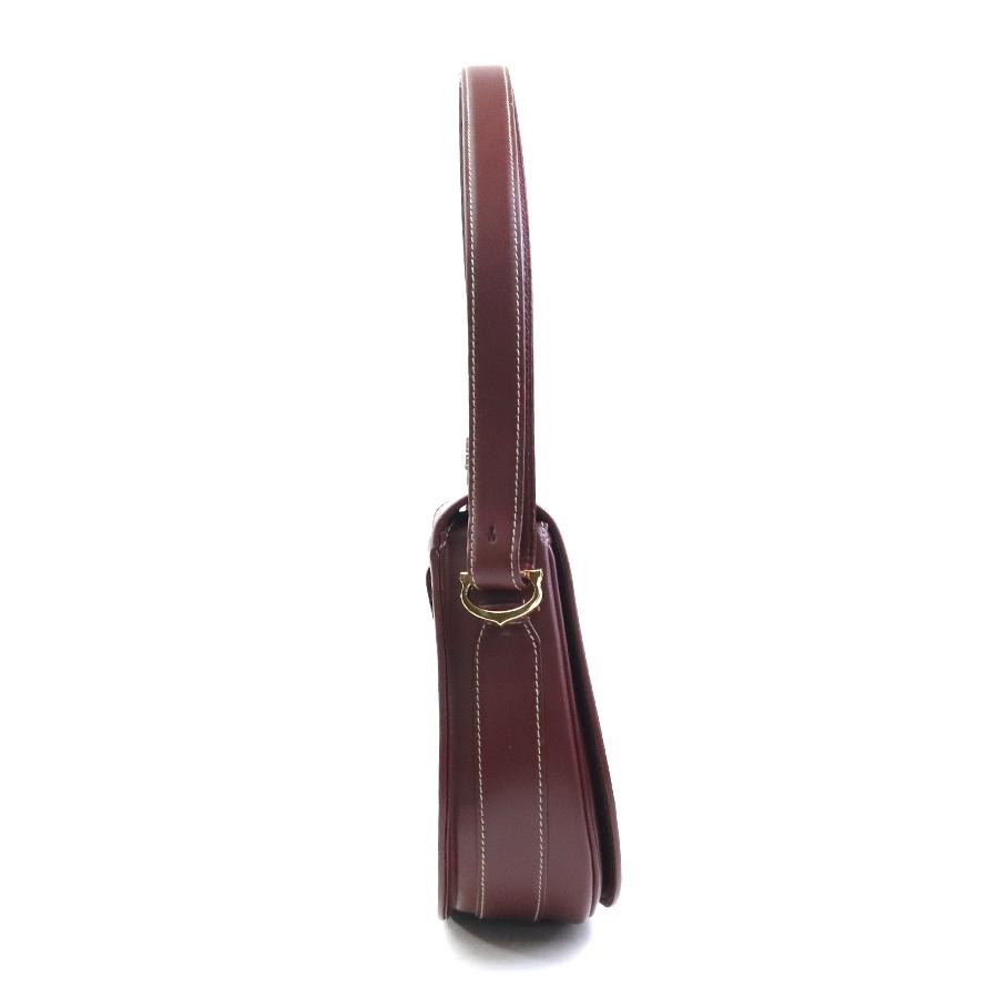 カルティエ CARTIER ショルダーバッグ マストライン レザー ボルドー レディース 送料無料【中古】 r11023c Cartier（カルティエ） ショルダーバッグ マストライン レザー