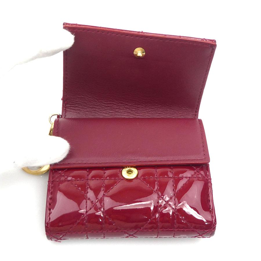 クリスチャンディオール Christian Dior 三つ折り財布 パテントレザー