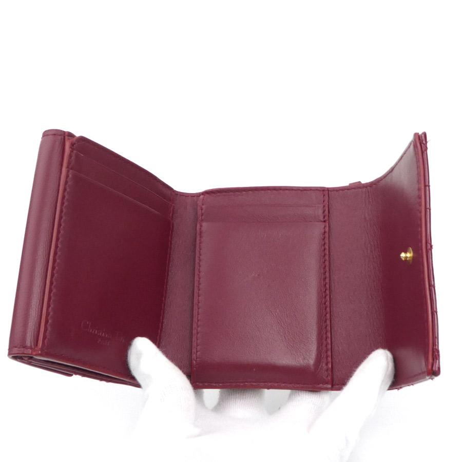 Dior/赤パテントレザー三つ折り財布 クリスチャンディオール Christian Dior 三つ折り財布 パテントレザー