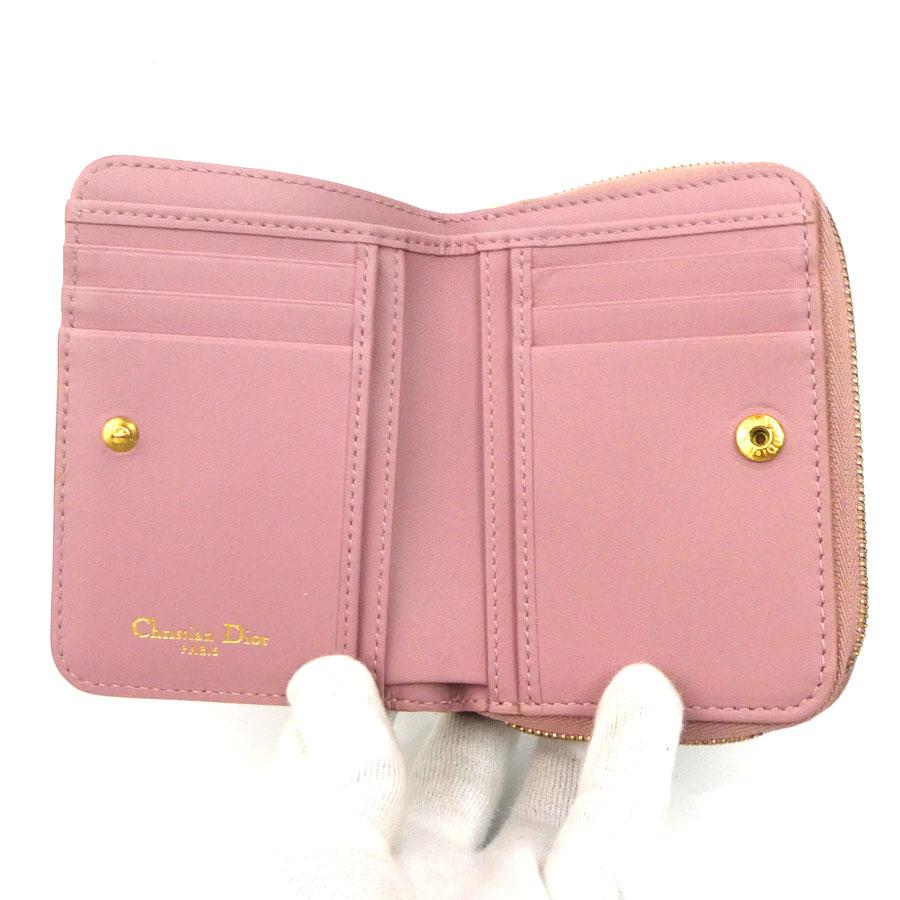 クリスチャンディオール Christian Dior 二つ折り財布 カロ ラムスキン
