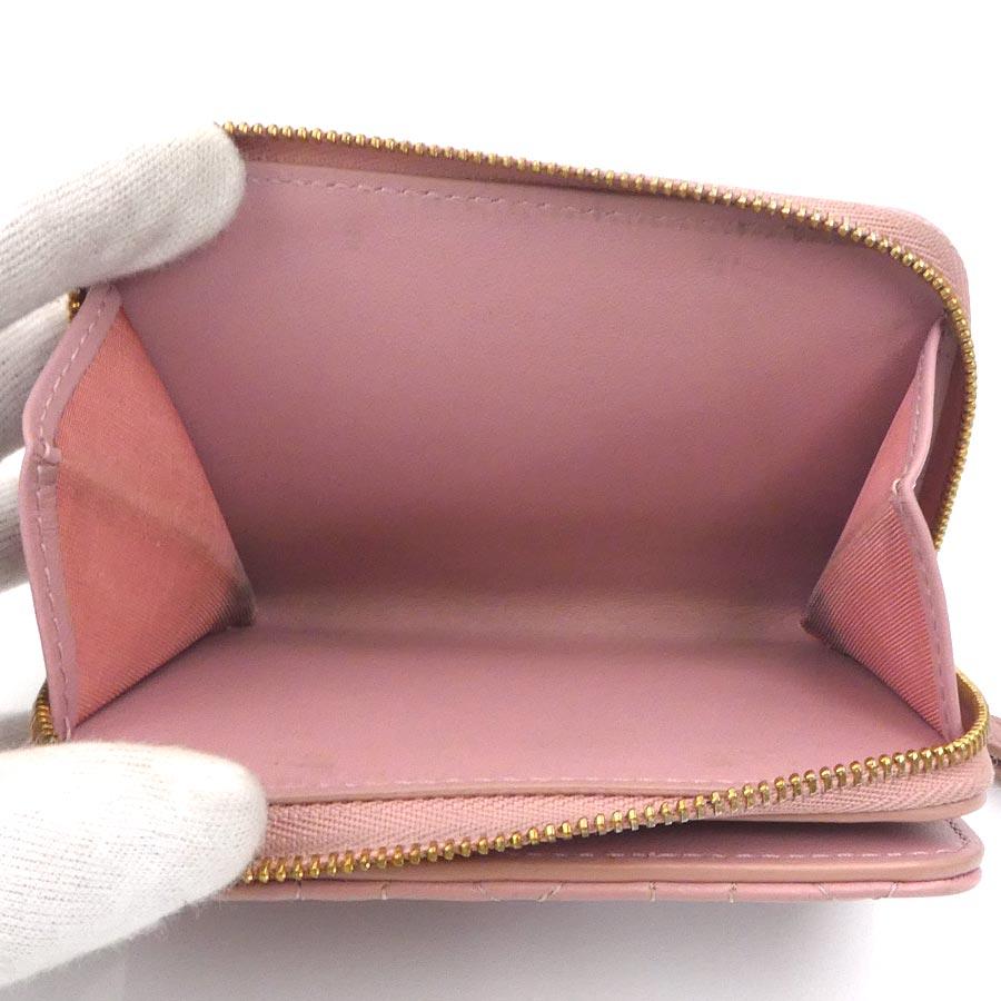 クリスチャンディオール Christian Dior 二つ折り財布 カロ ラムスキン