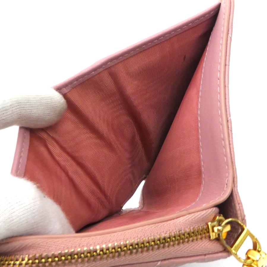 クリスチャンディオール Christian Dior 二つ折り財布 カロ ラムスキン