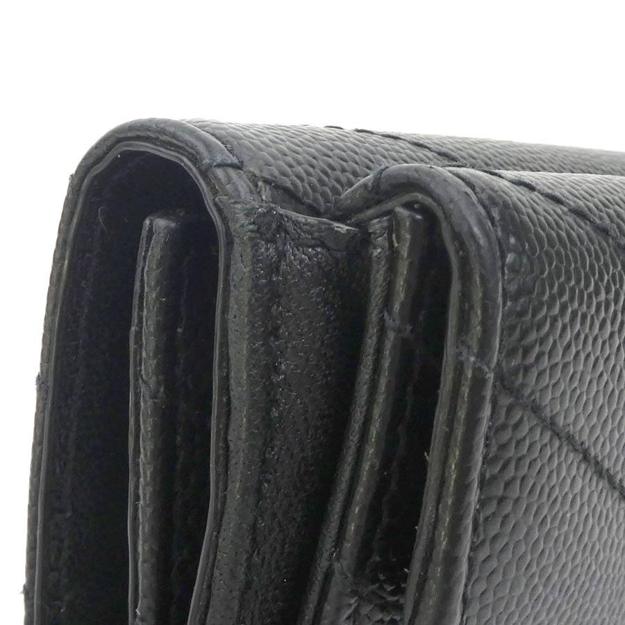 サンローラン SAINT LAURENT 三つ折り財布 レザー ブラック : ブランド