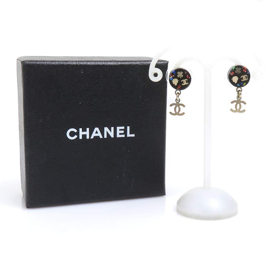 美品 CHANEL シャネル ピアス 片方のみ 正規品 ブラック シルバー CHANEL（シャネル） ピアス レジン/メタル ブラック/シルバー