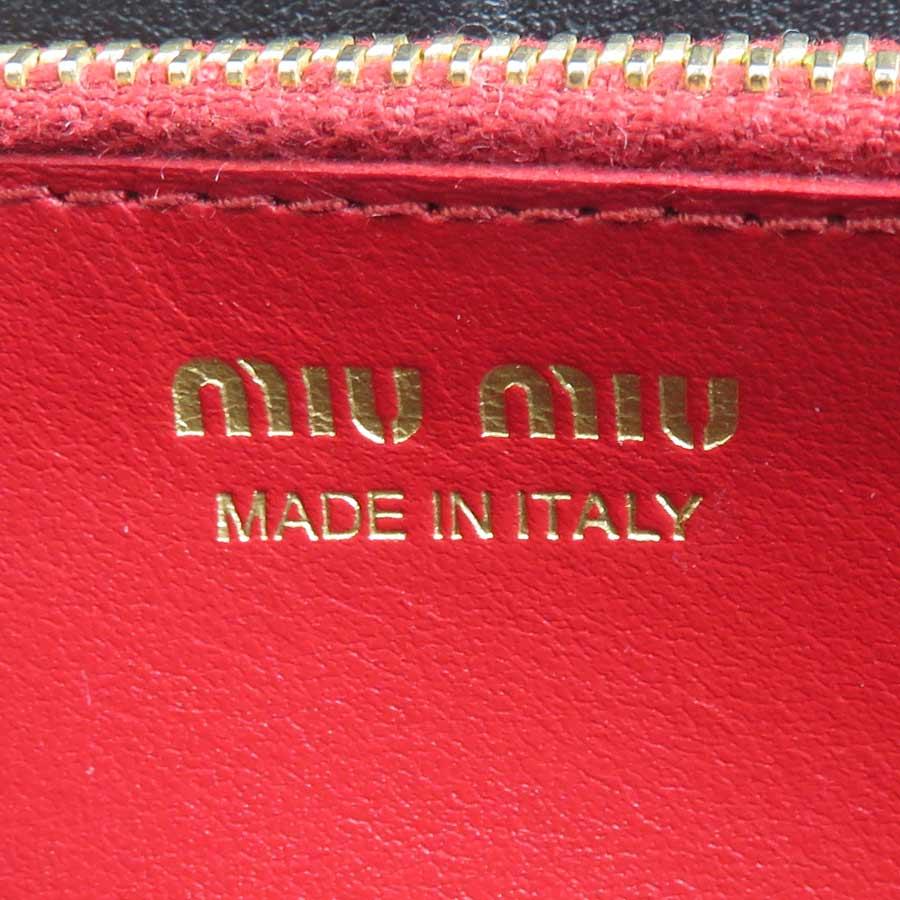 miu miu（ミュウミュウ） MIUMIU L字ファスナー長財布 レザー レッド