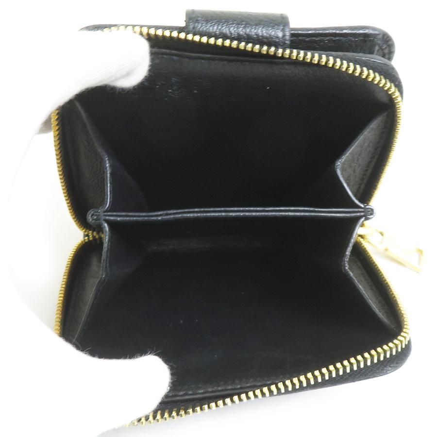 イヴ サンローラン YVES SAINT LAURENT 二つ折り財布 レザー ブラック レディース 送料無料【中古】 r11117i Yves Saint Laurent（イヴ・サンローラン） イヴ サンローラン 二