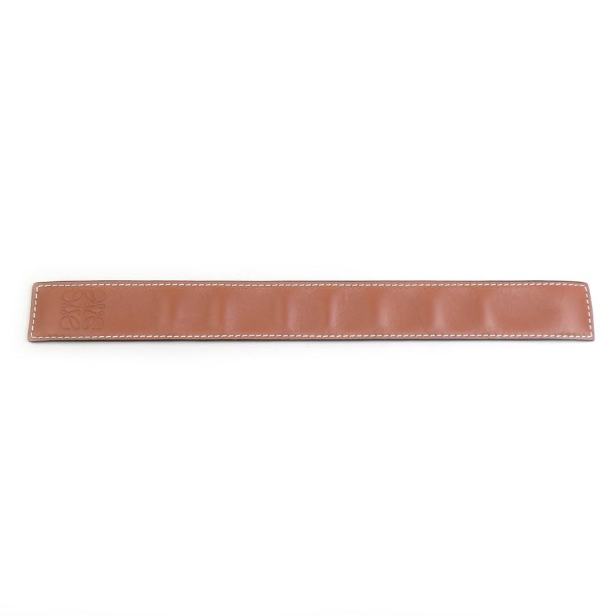 LOEWE（ロエベ） ブレスレット スラップ スモール レザー ブラウン