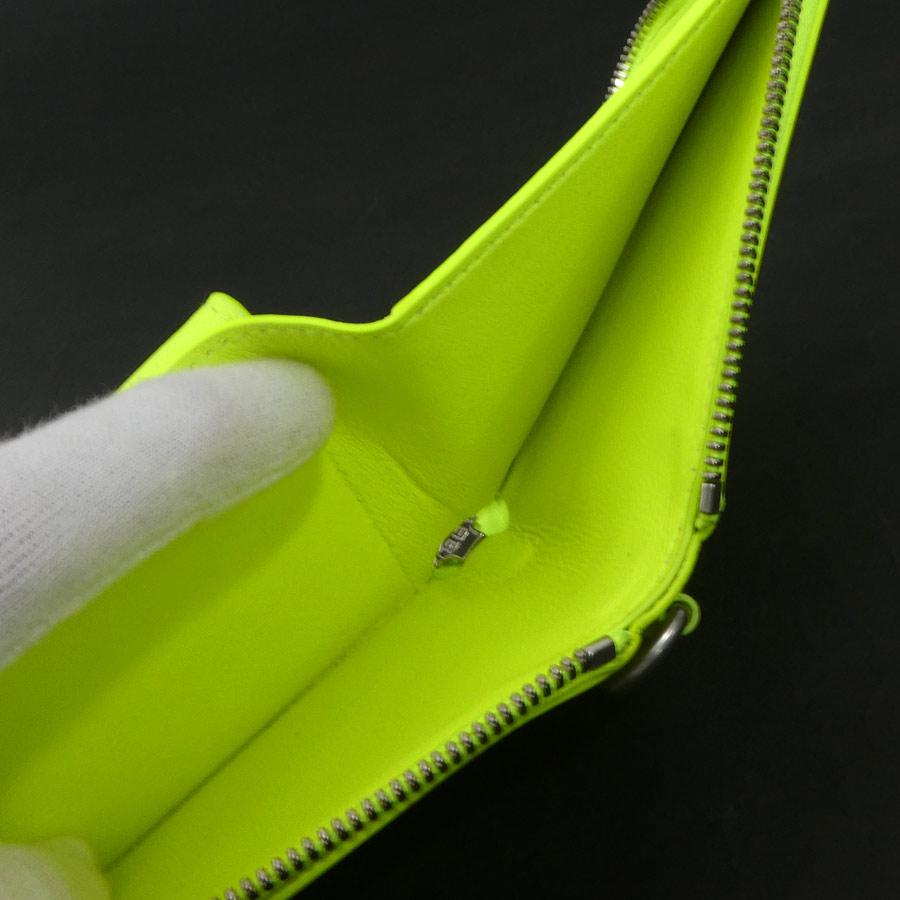 BALENCIAGA（バレンシアガ） 二つ折り財布 レザー ネオンイエロー